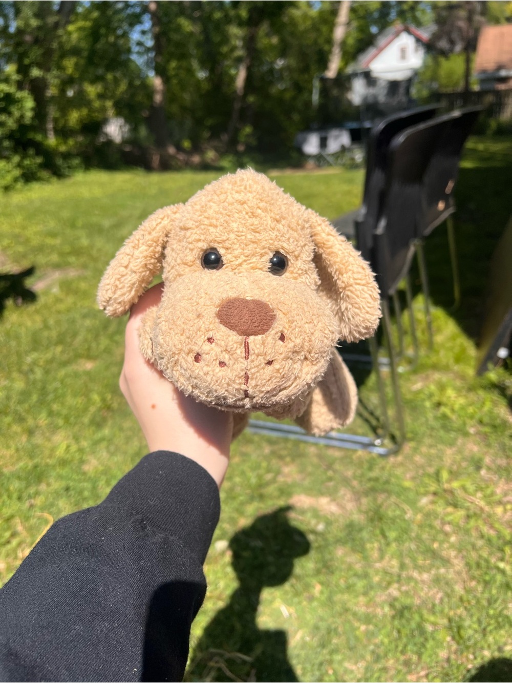 Plush Tan Puppy Stuffed Animal — Soft Cuddly Dog Toy
